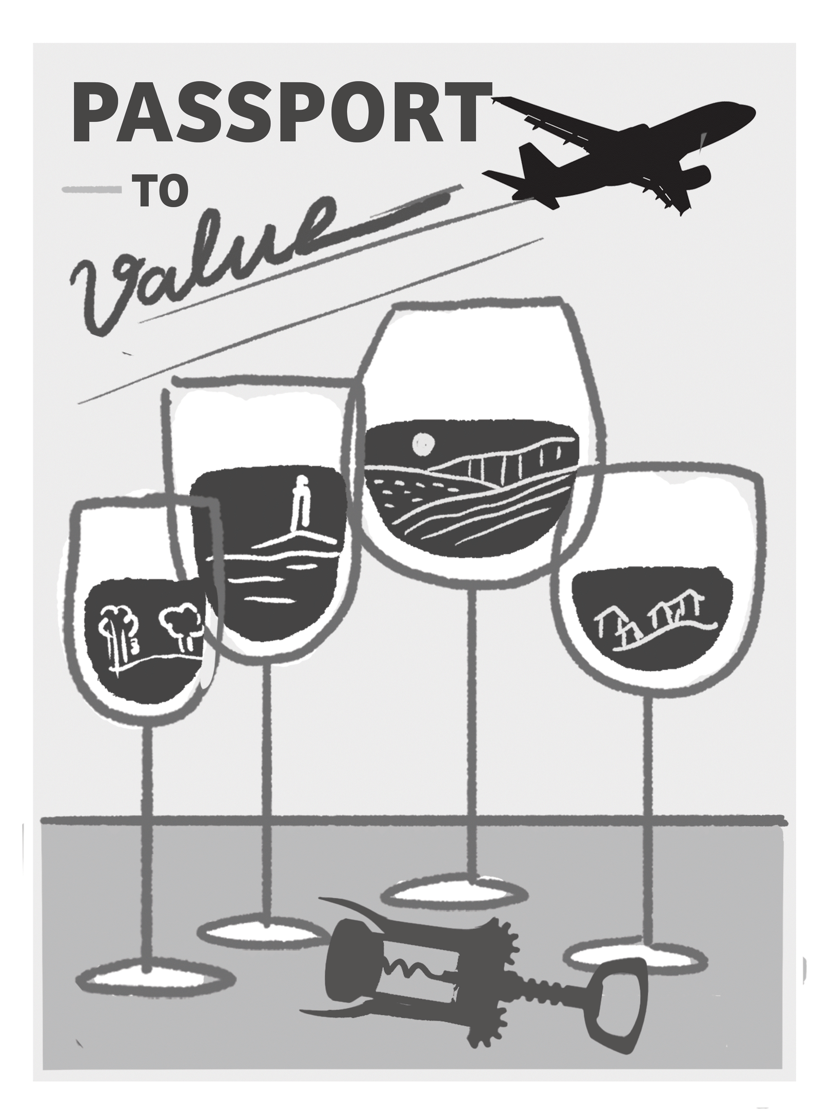 a gif showing the process of creating an illustration of a website mockup of a wine illustration