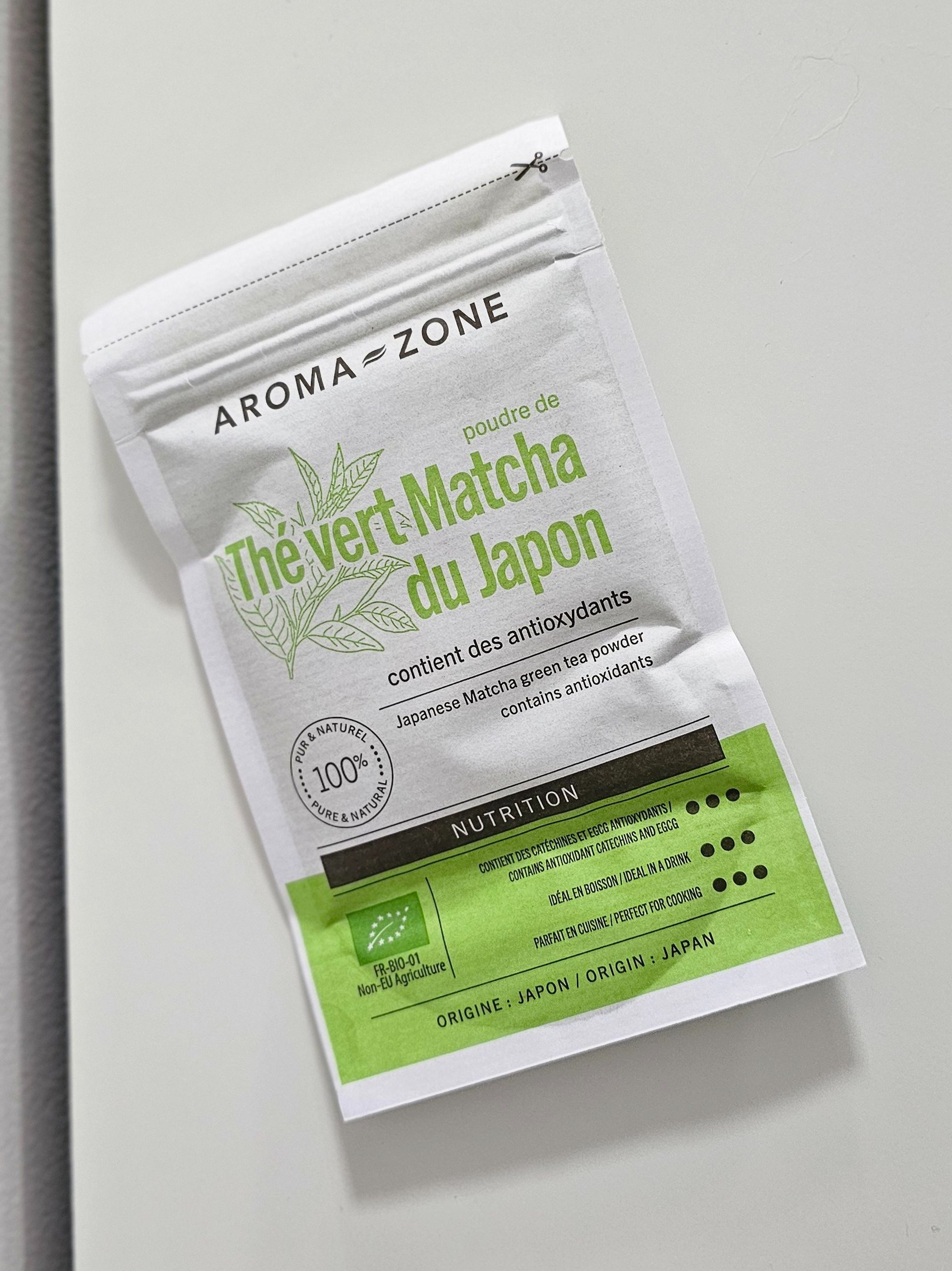 Test du Matcha Aroma-Zone à 5,95€ : imbattable? 2 Packaging Matcha