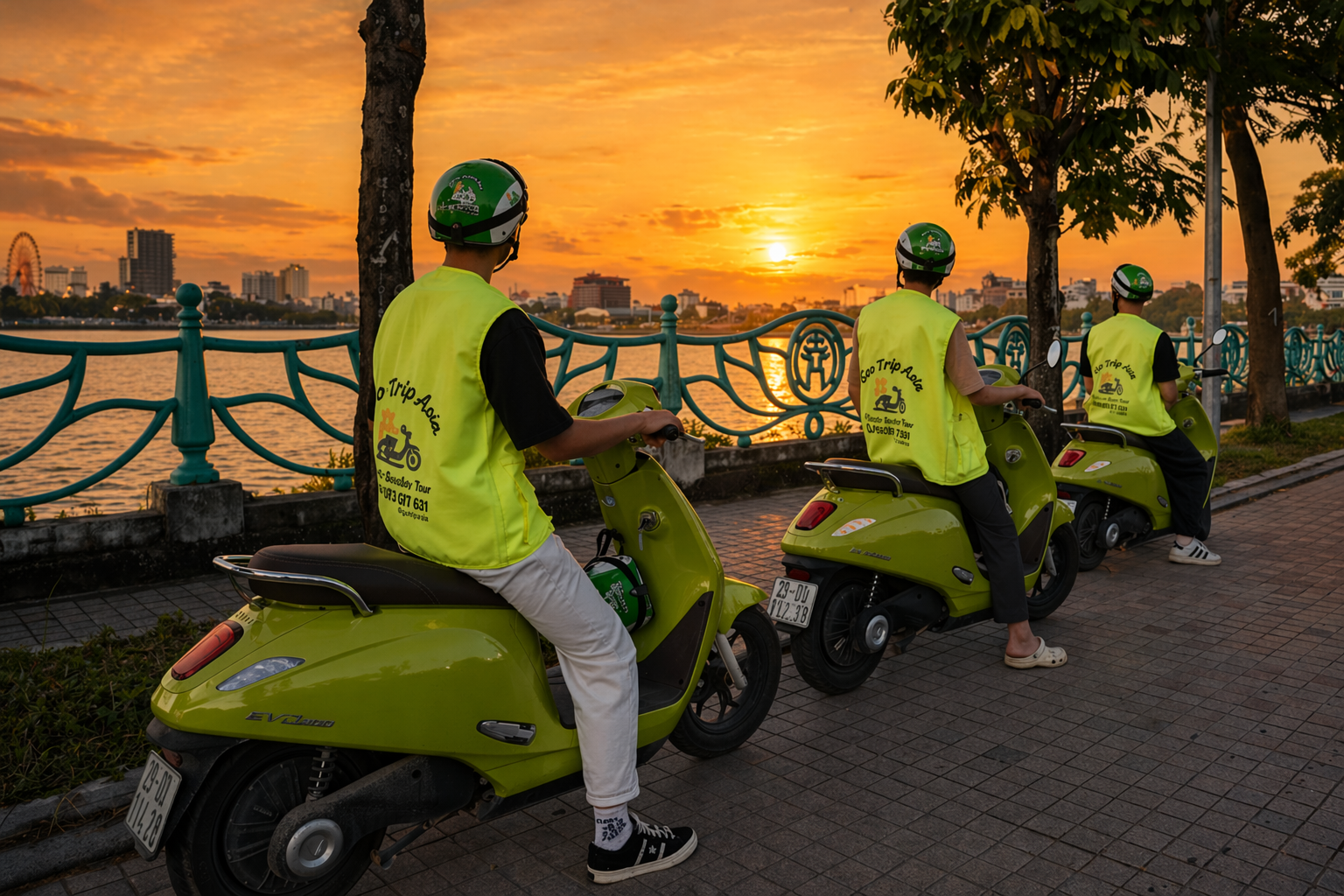 Hanoi things to do sunrise sunset eco electric scooter tour