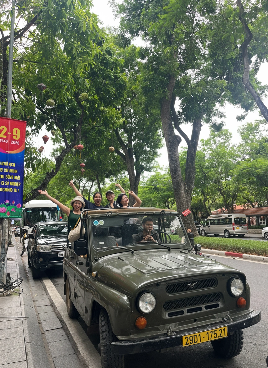 Hanoi Jeep City Tour with local guides in Hanoi