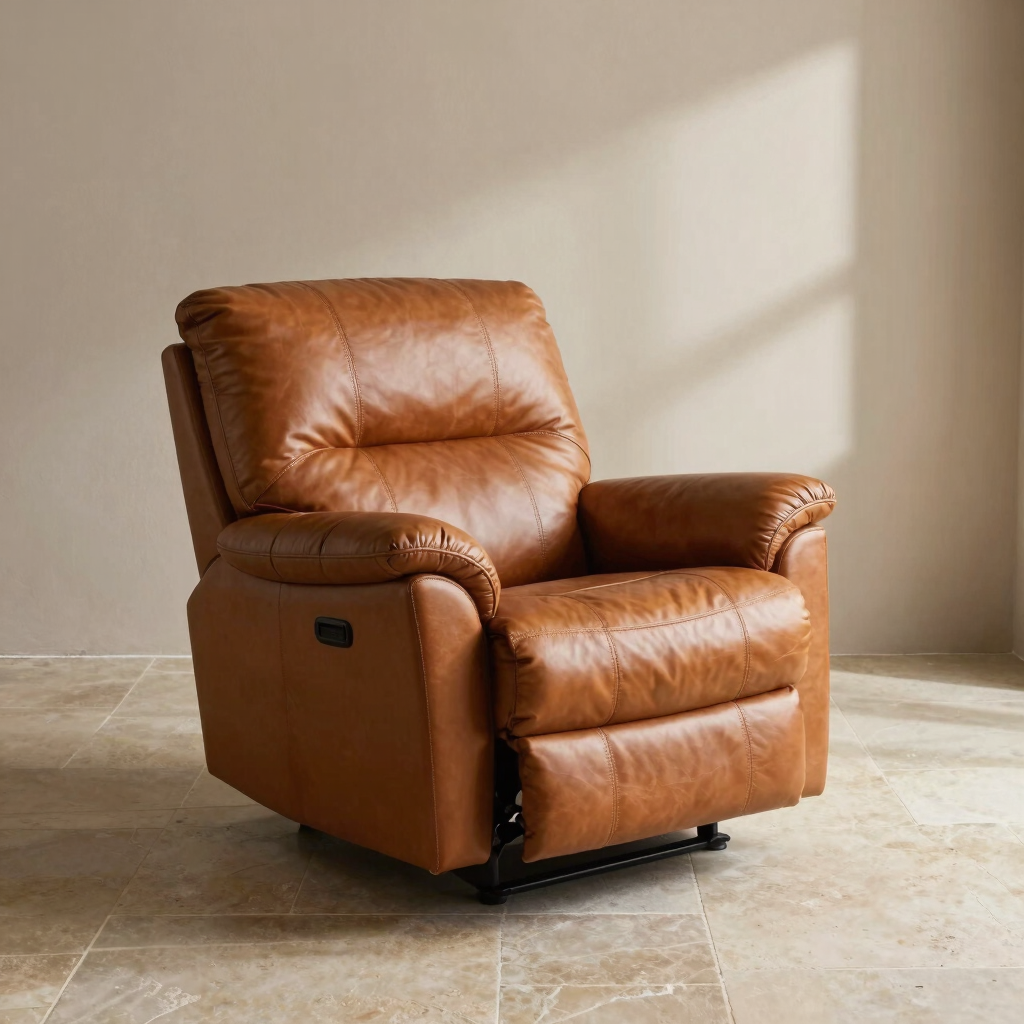 Laurent Saddle Leather Reclining Armchair