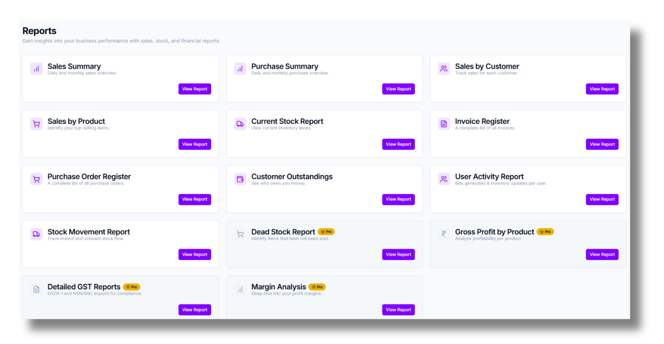Inventra Reporting Dashboard