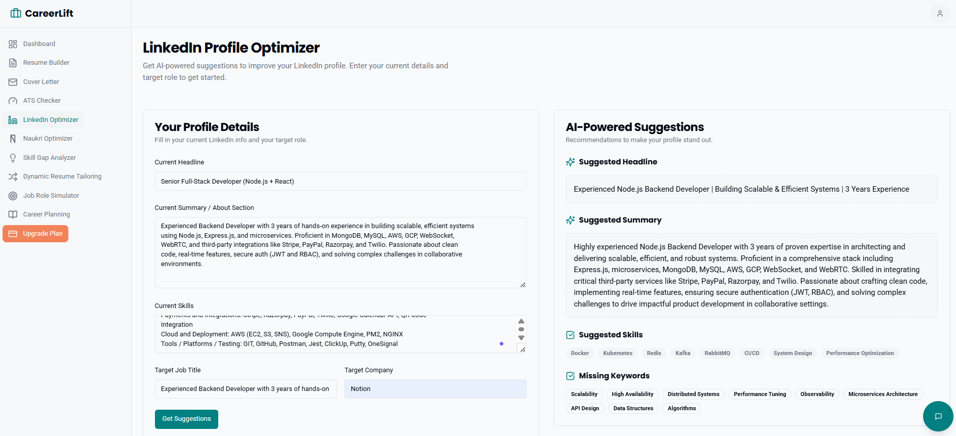 LinkedIn Profile Optimization Tool