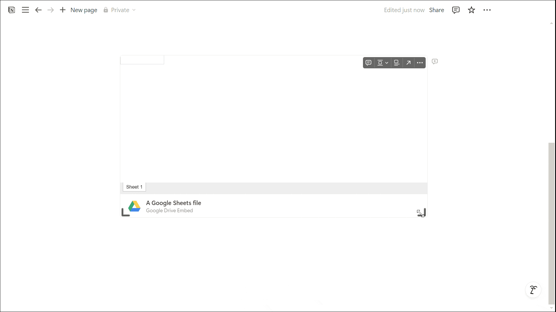 Notion Google Sheets Embed Modification