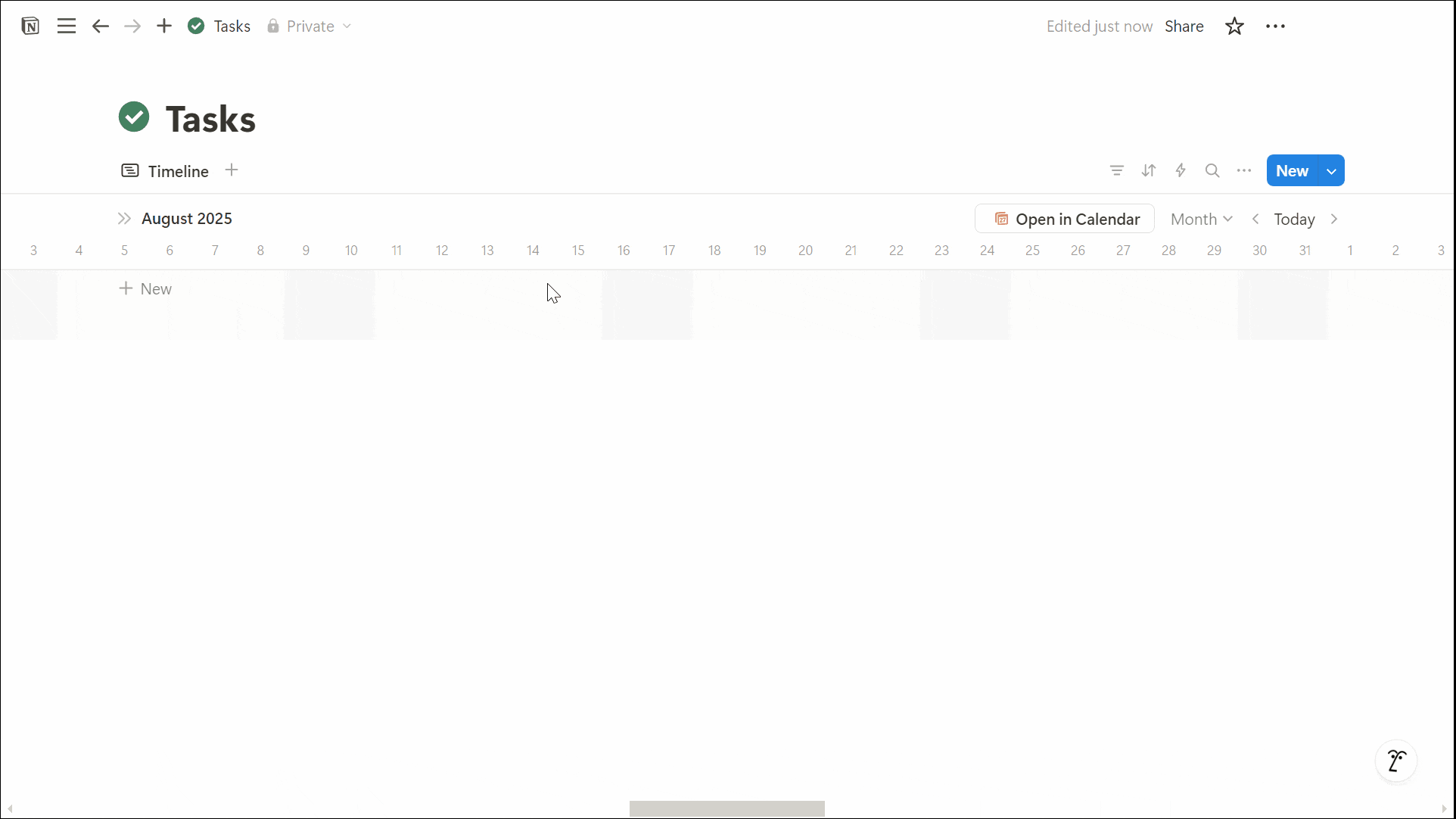 Notion Timeline View with Sub-Tasks and Dependencies