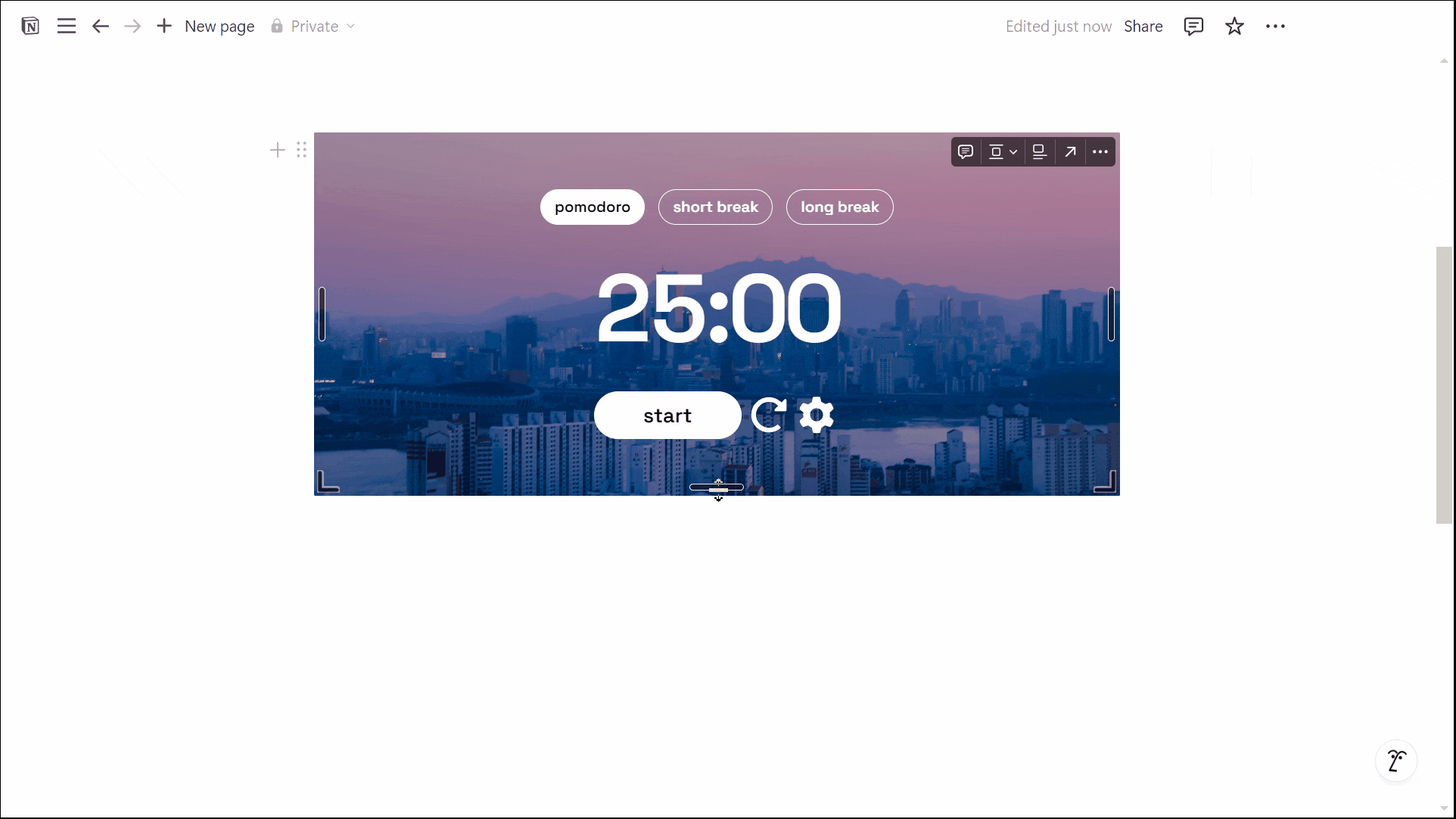 Pomodoro Timer Notion Embed Modification