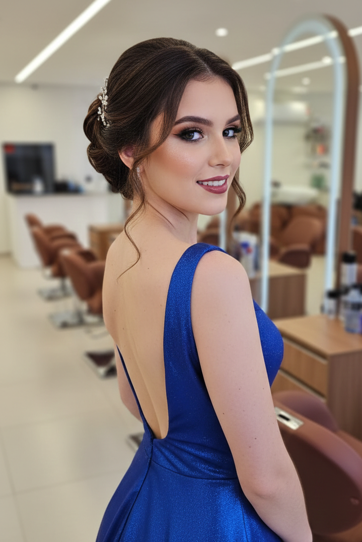 Penteado coque para formanda em Bauru