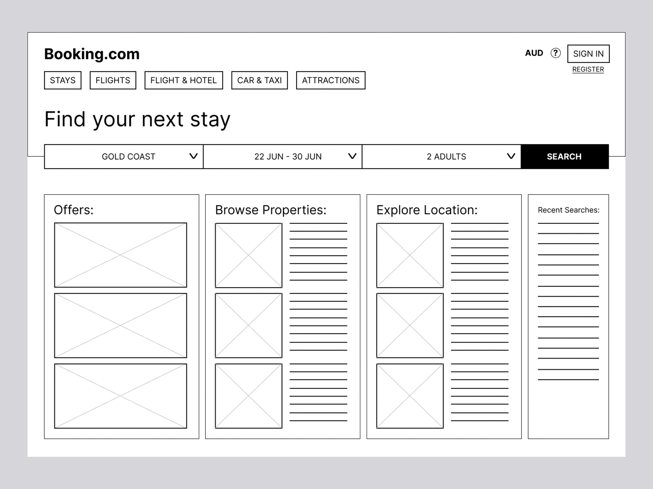 UX Project low-fidelity prototype