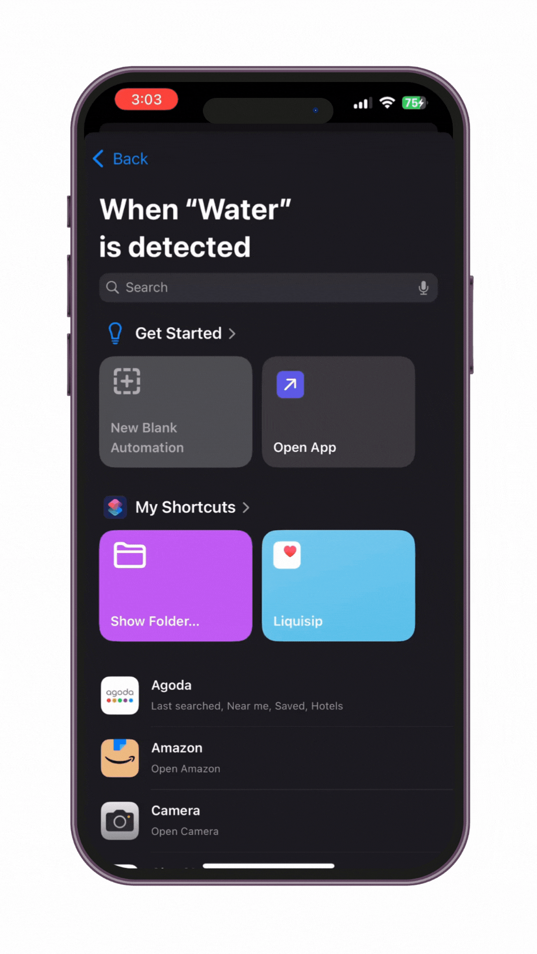 liking phone automation with the liquisip shortcut