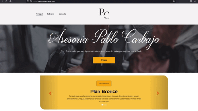 web pablocarbajotrainer previsualizar