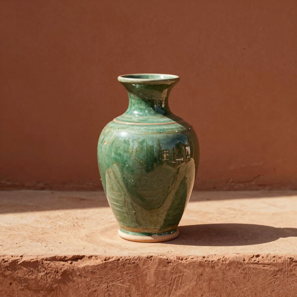 Tamegroute Green Glazed Vase