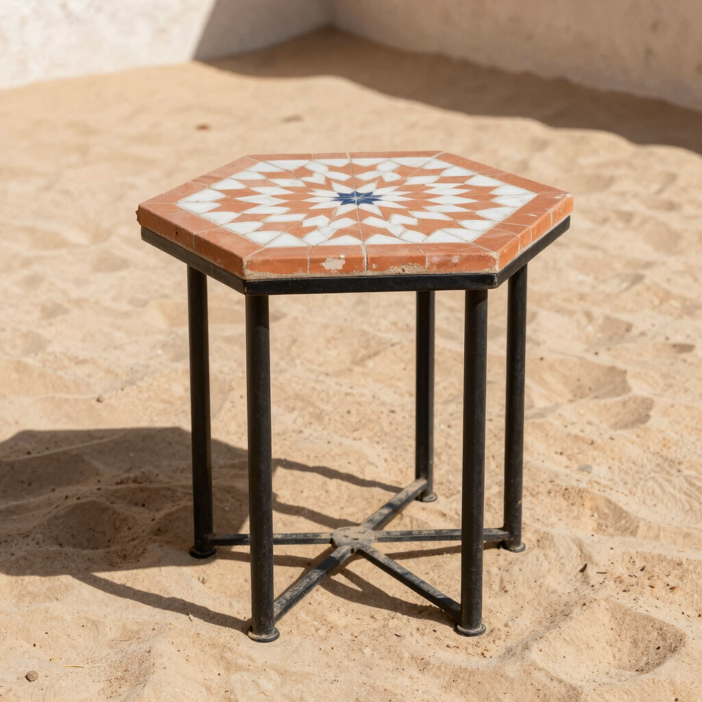 Terracotta Star Zellige Side Table