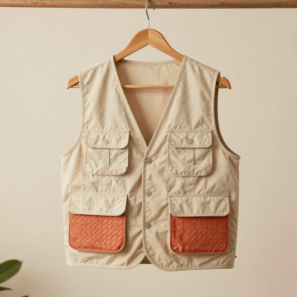 Vest Streetwear Motif Geometris