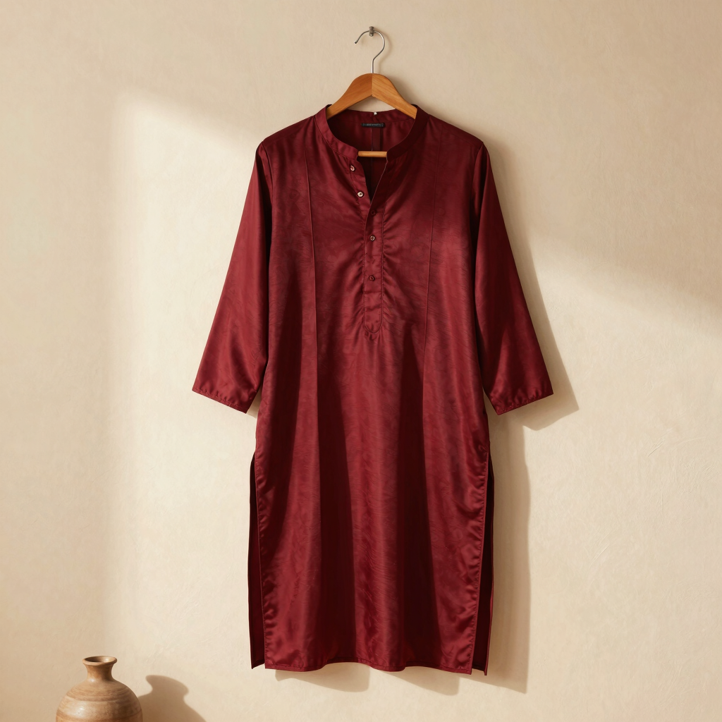 Ziba Pomegranate Silk Kurta