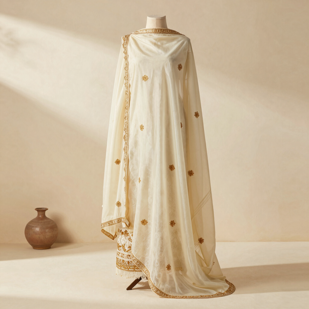 Noor Ivory Organza Dupatta