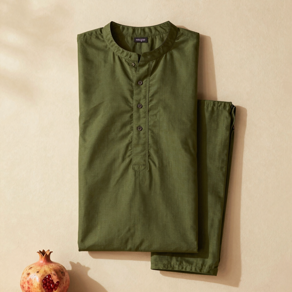 Zuri Olive Khaddar Set