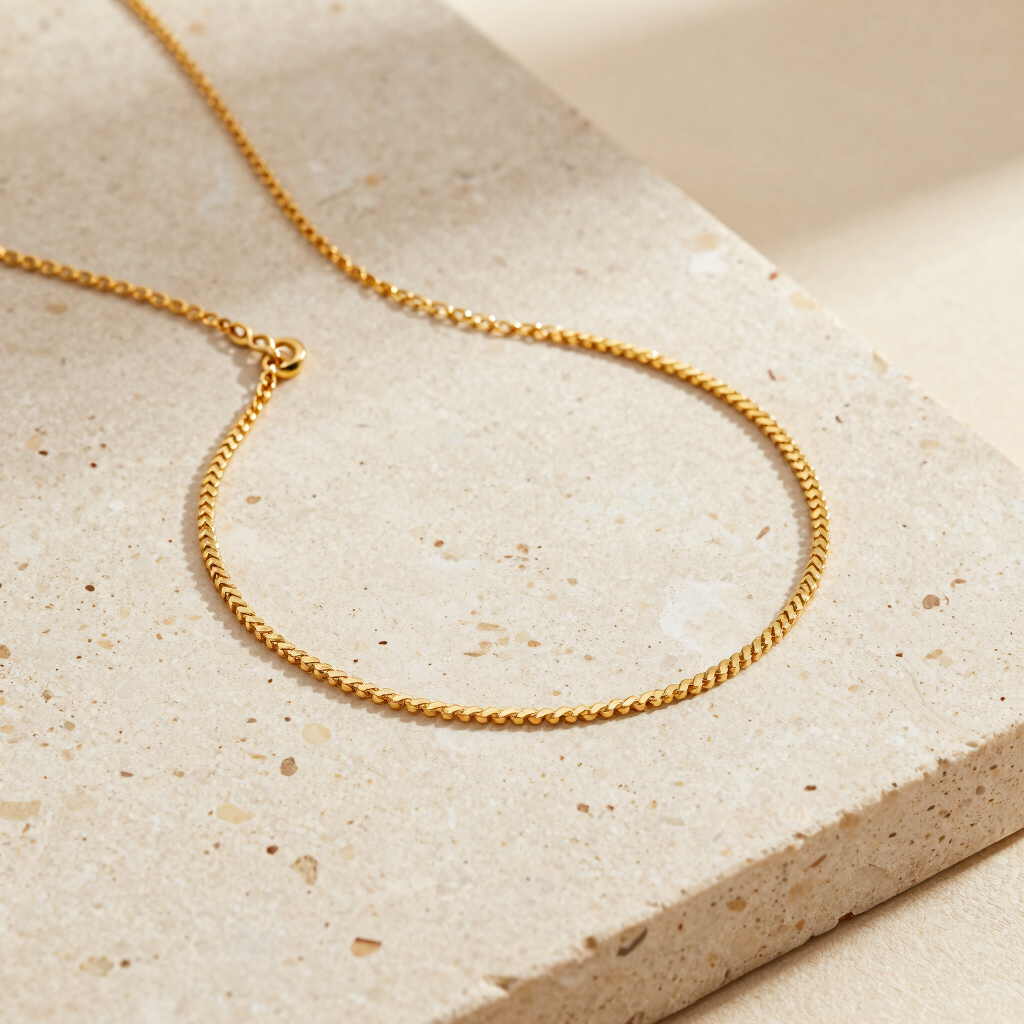 Aura Herringbone Chain Necklace