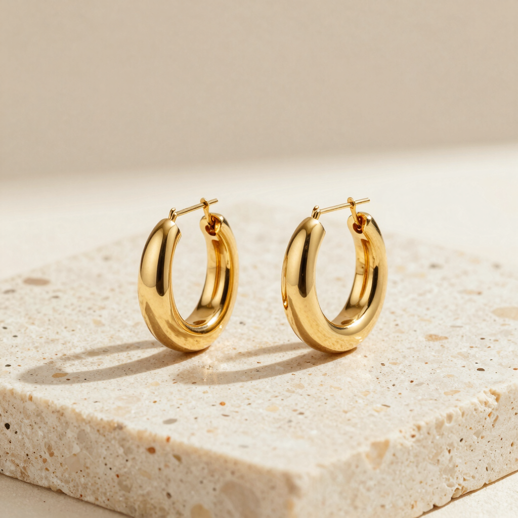 Celeste Chunky Dome Hoops