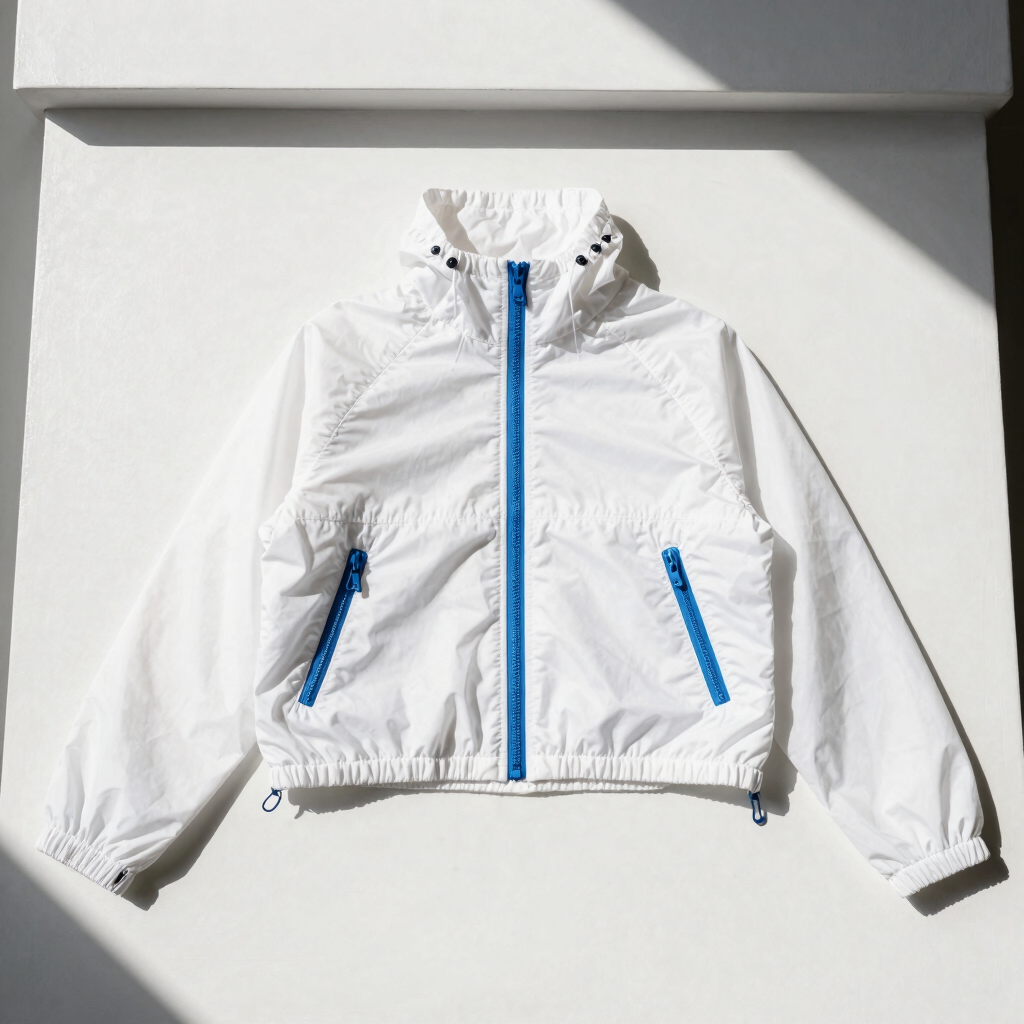 Neon-Trim Cropped Tech Jacket