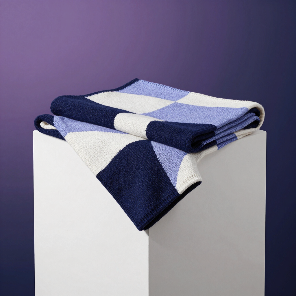 Minimalist Navy Throw Blanket