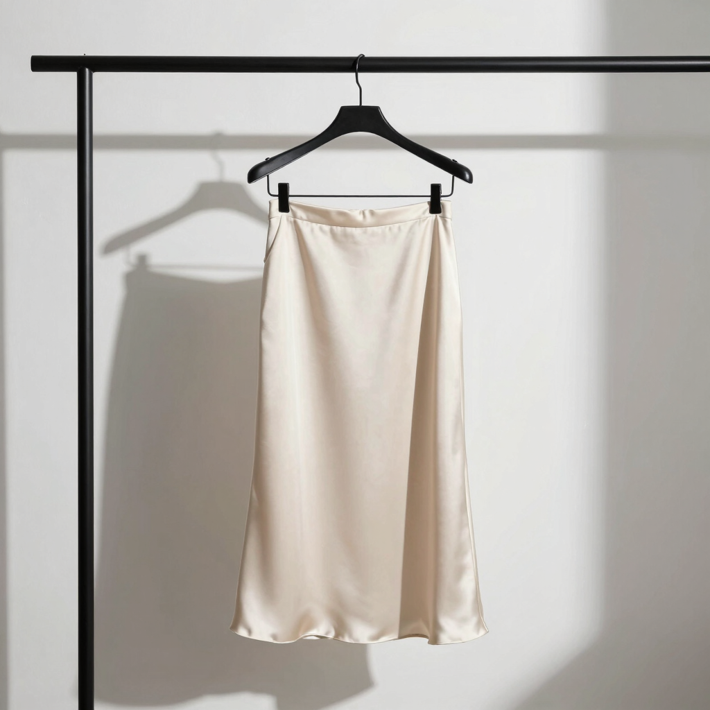 Women's Asymmetrical Pleated Silk Midi