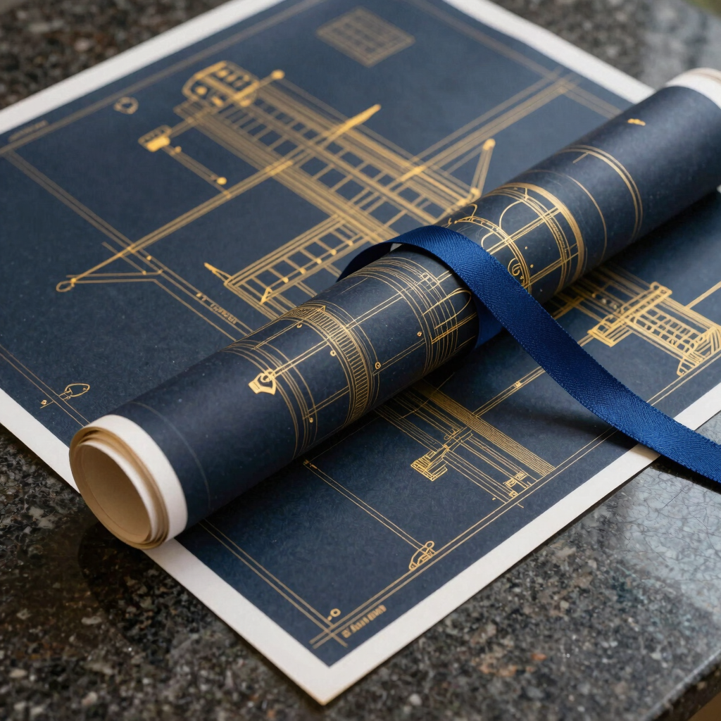 Spatial Gallery Architect Blueprint Sketch