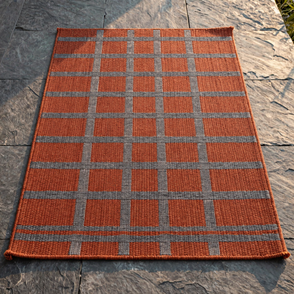 Terra Grid Woven Patio Rug