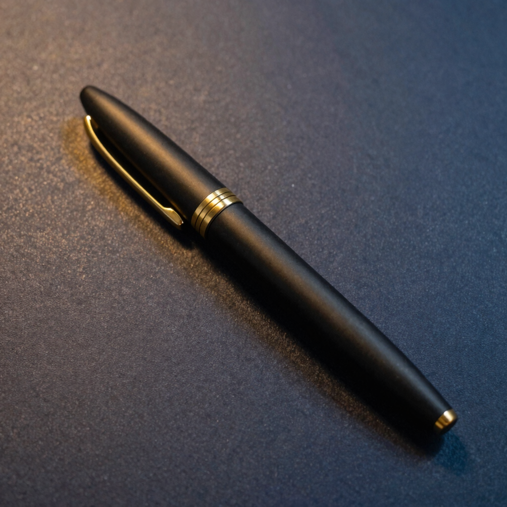 Obsidian & Gold Rollerball Pen