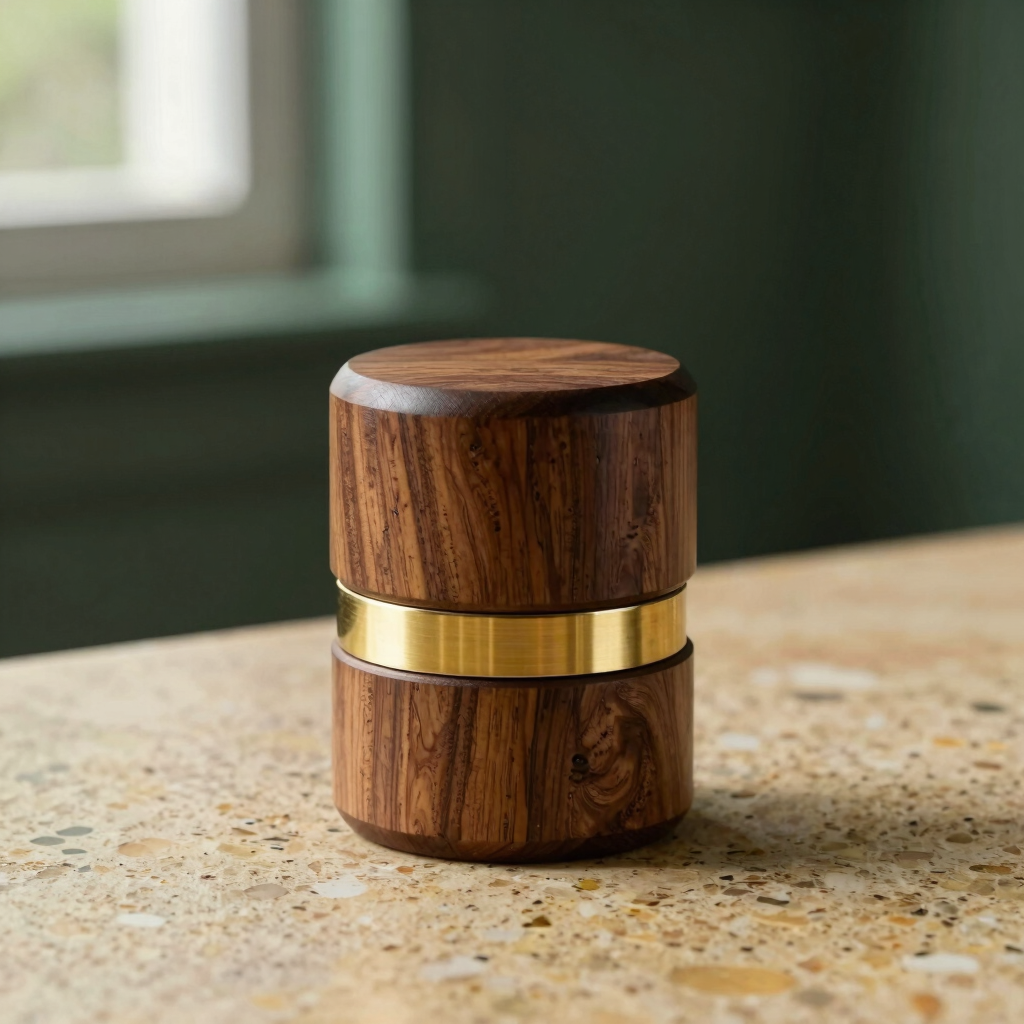 Monolith Walnut and Brass Grinder