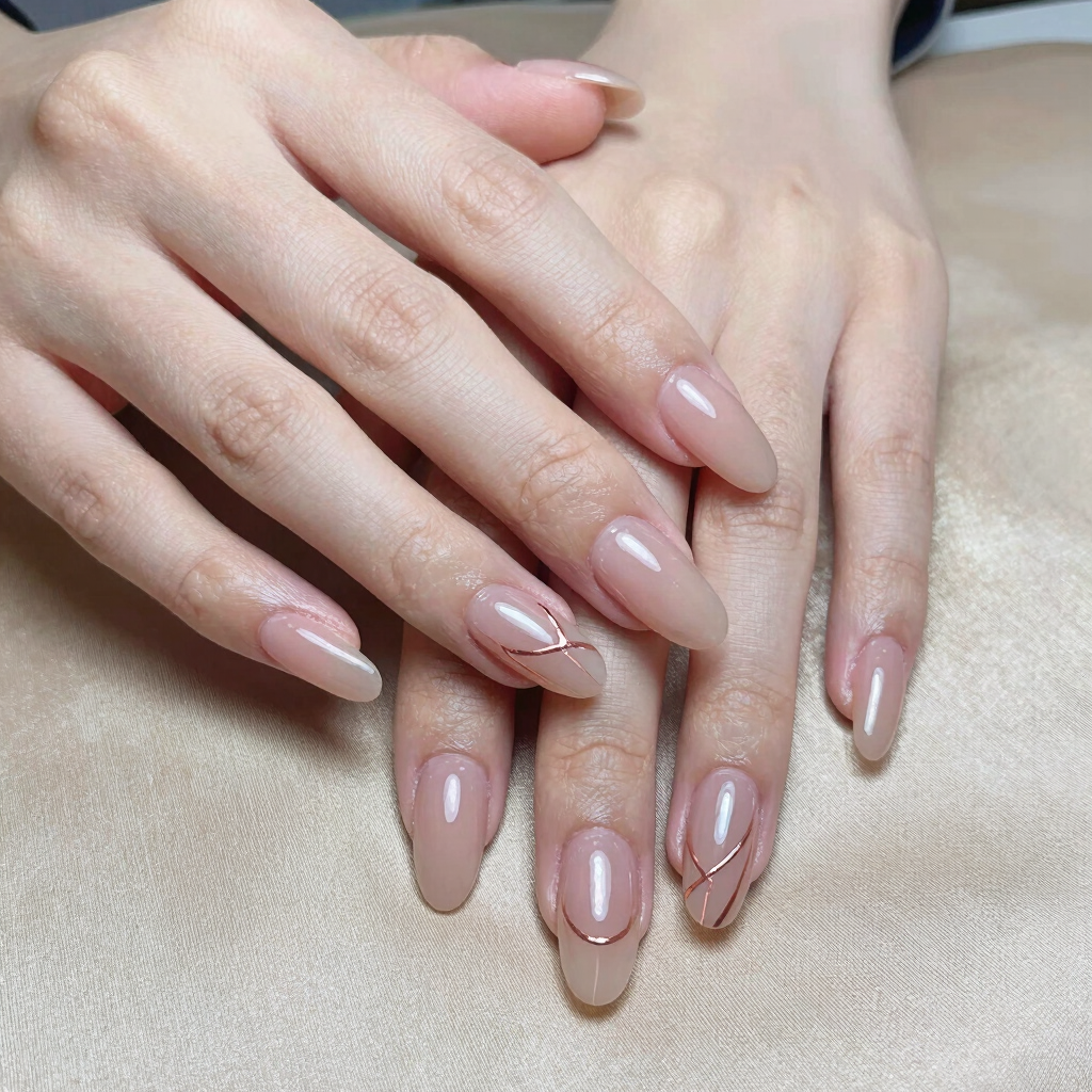 Luxury Gel Extensions with Custom Art