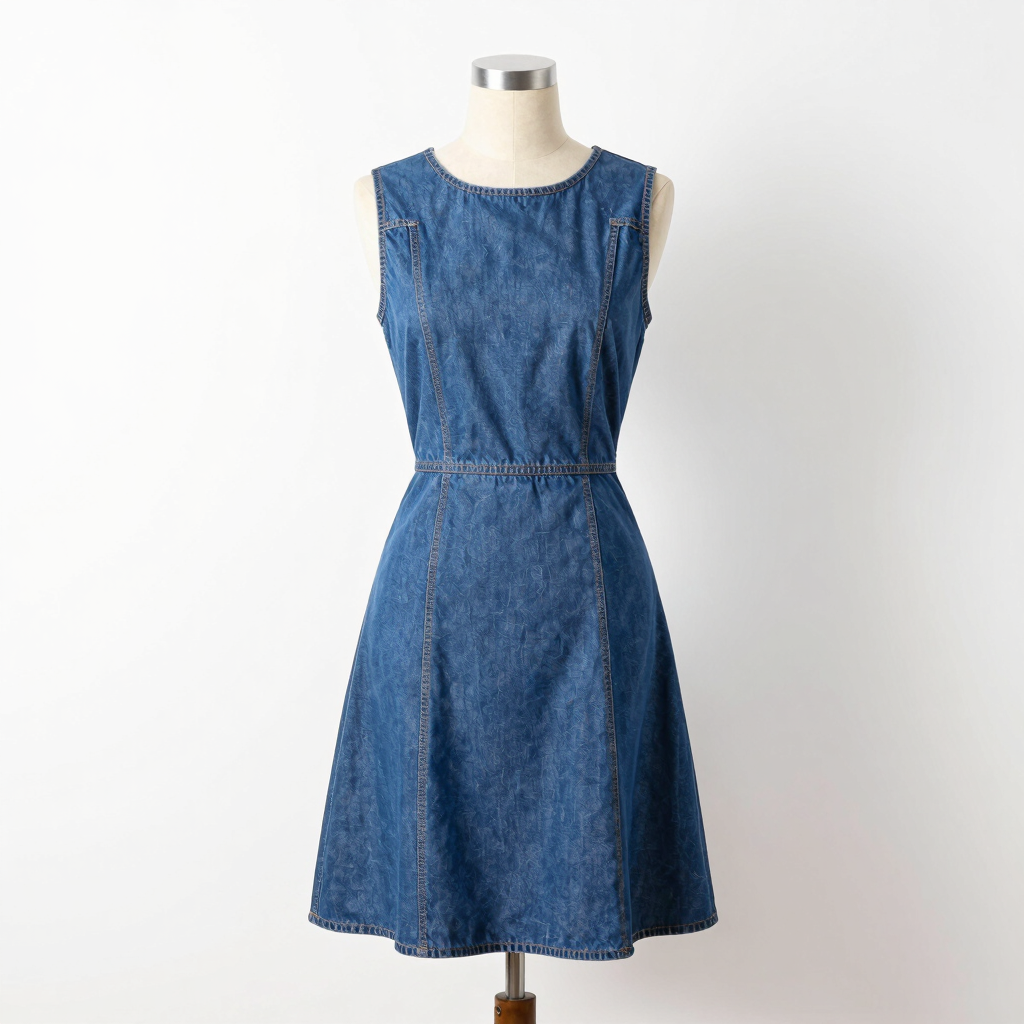 A-Line Cotton Denim Dress