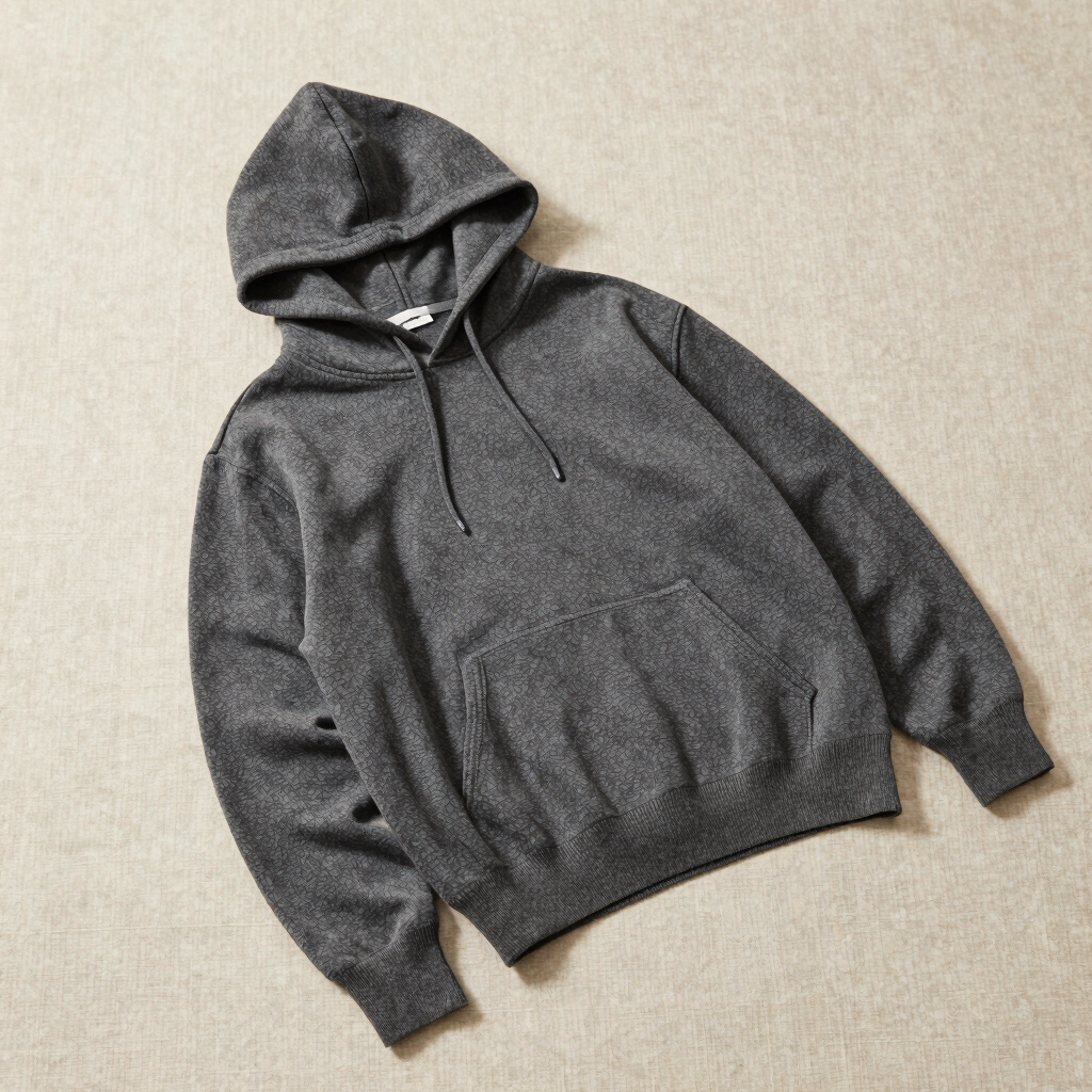 Charcoal Merino Knit Hoodie