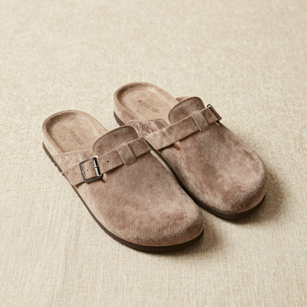 Molded Suede Slides
