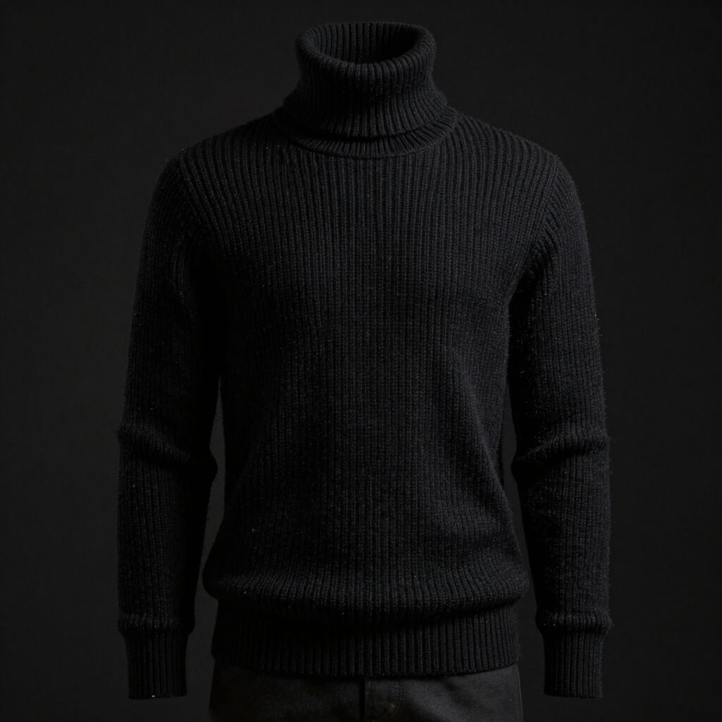 Velour Ribbed Turtleneck