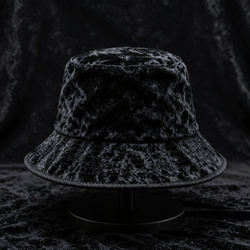 Onyx Velvet Bucket Hat