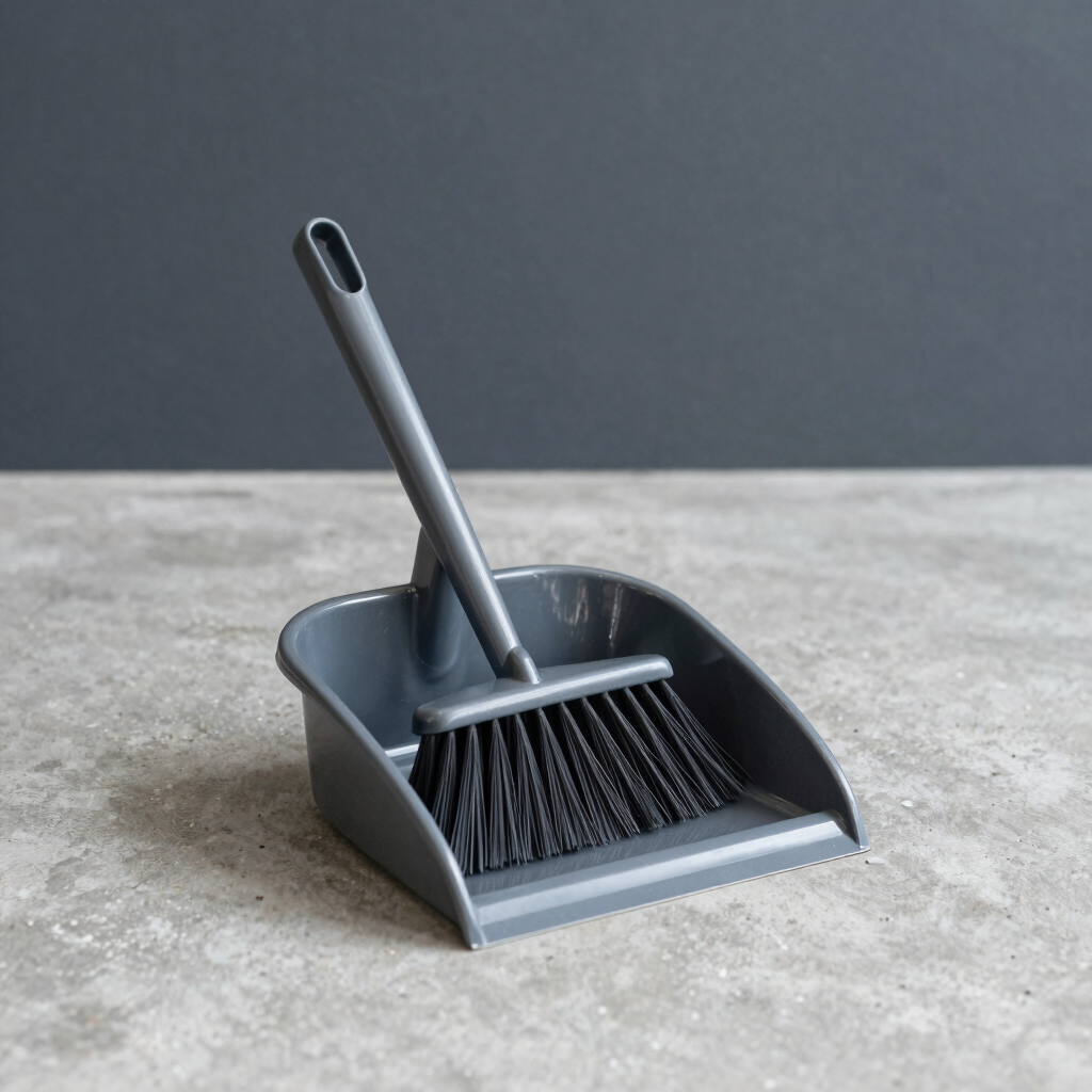Heavy-Duty Plastic Dustpan and Brush Set
