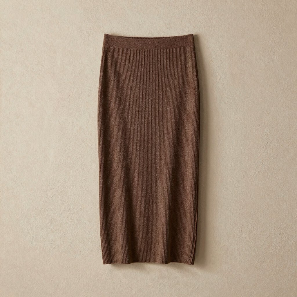 Ribbed Column Knit Skirt