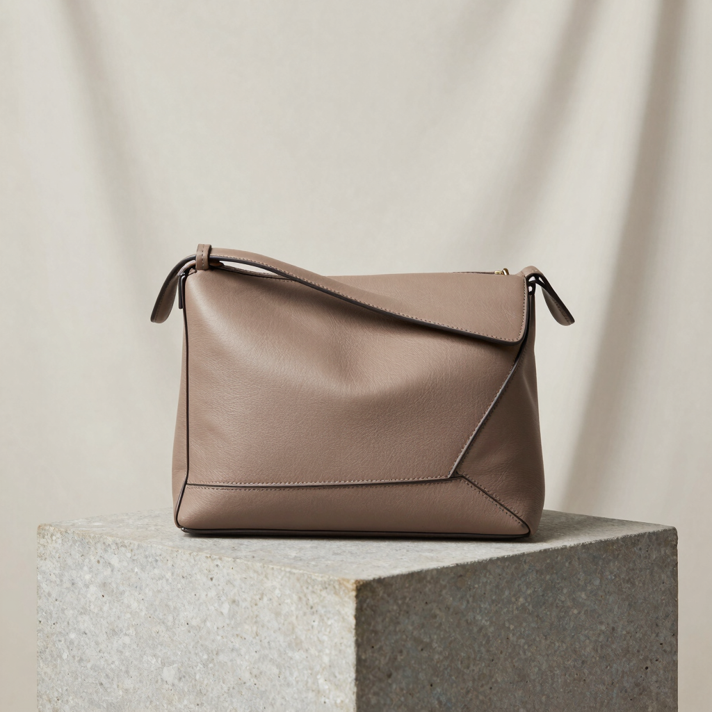 Structured Leather Shoulder Bag