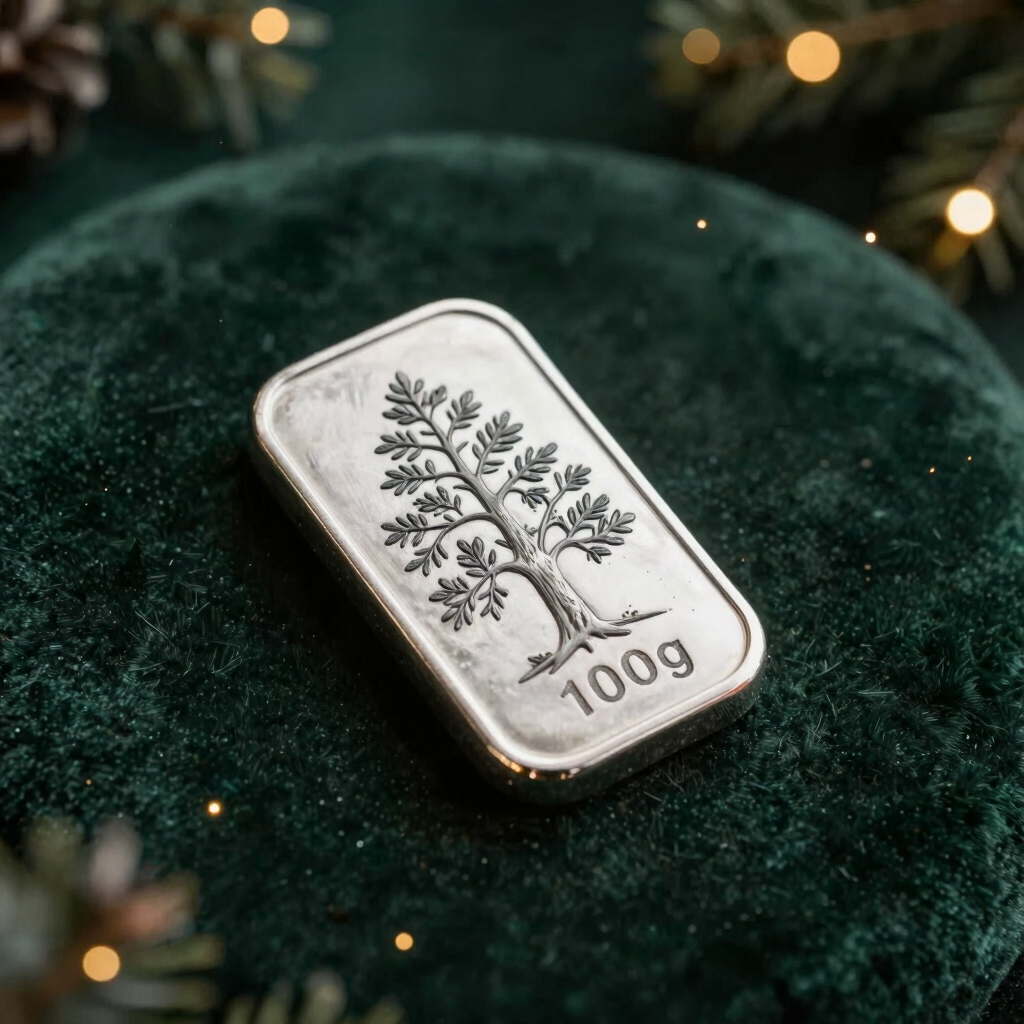 Yuletide Forest 100-Gram Cast Silver Bar