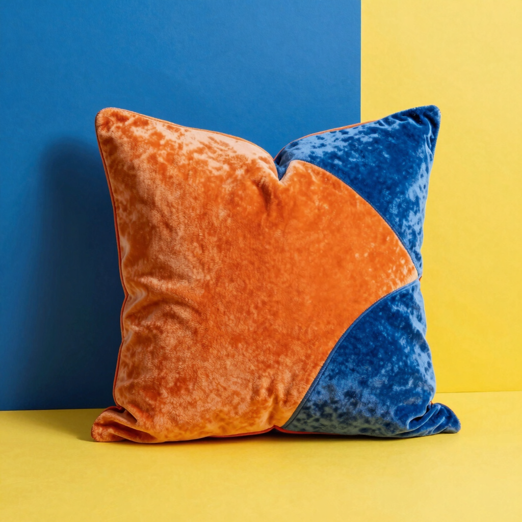 Blobby Shapes Velvet Cushion