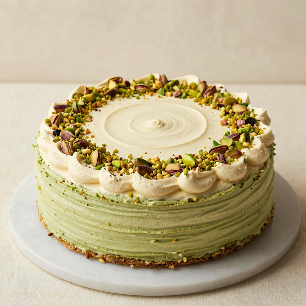 Pistachio & Cardamom Cream Layer Cake