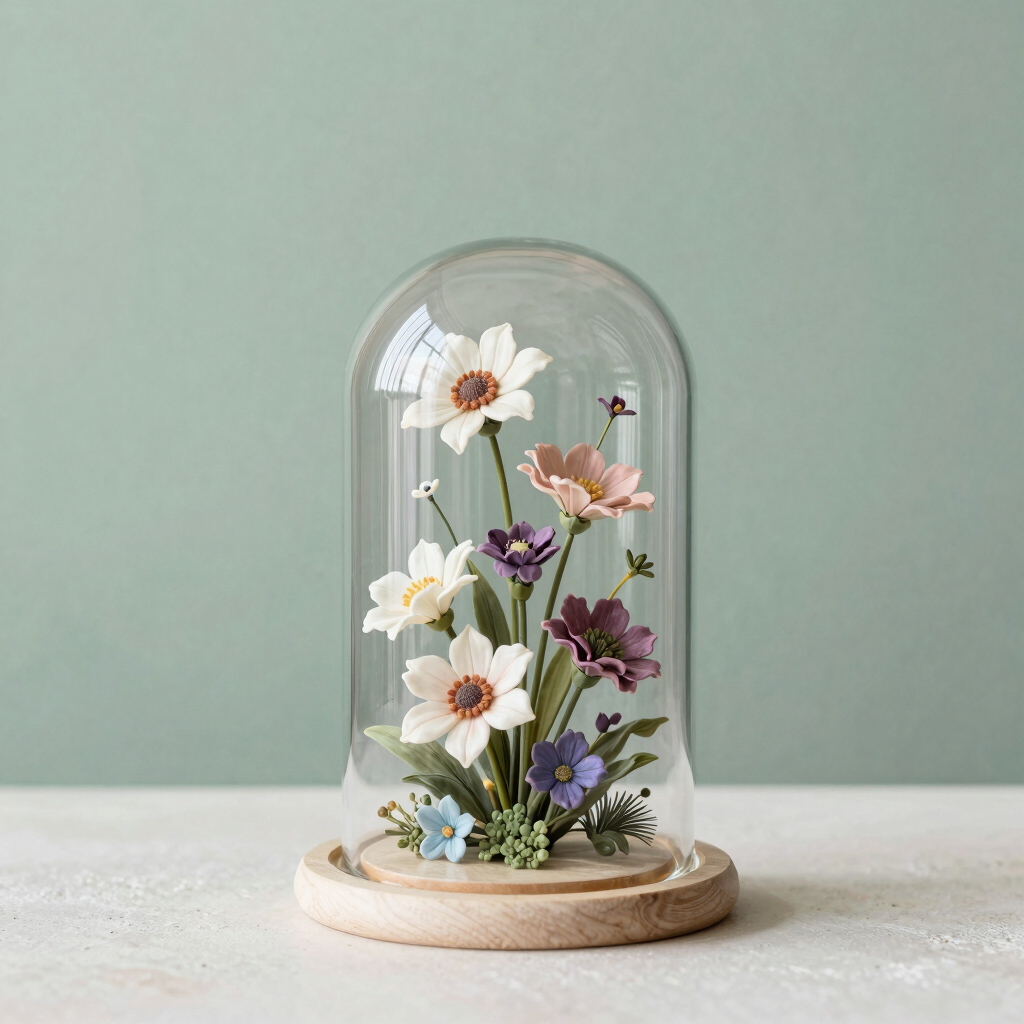 Cloche de Fleurs en Cire Coulées