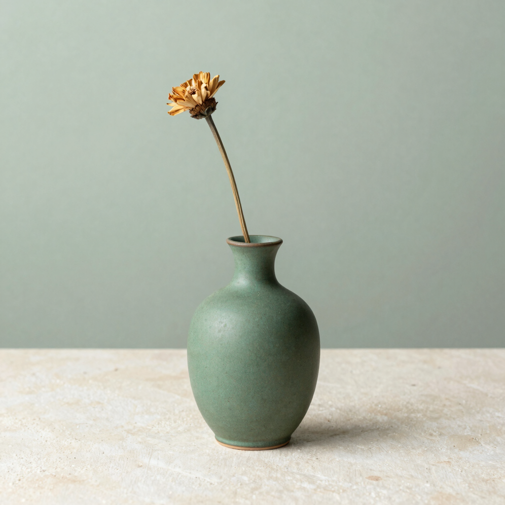 Vase Soliflore en Grès Vert Forêt