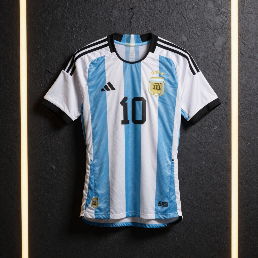 Camisola Oficial Argentina Principal 3 Estrelas