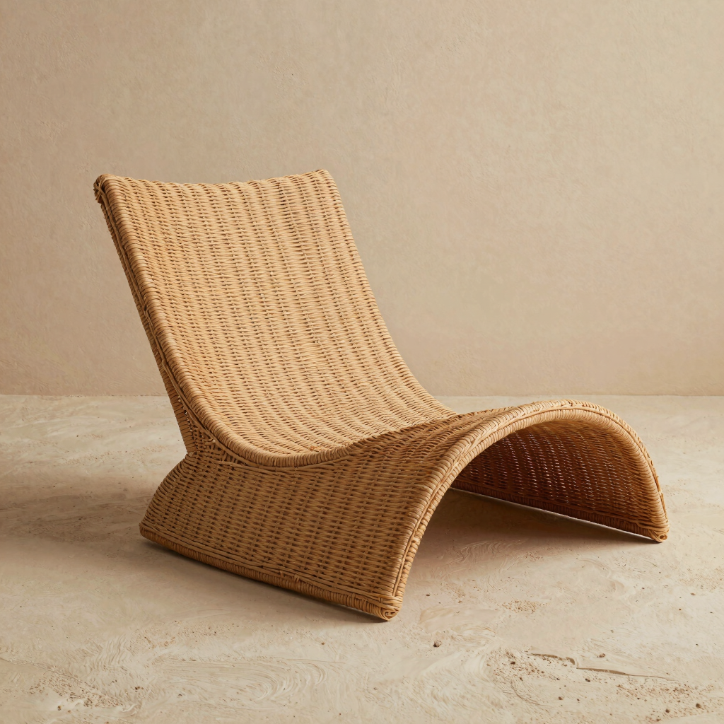 Sinuous Rattan Pool Lounger