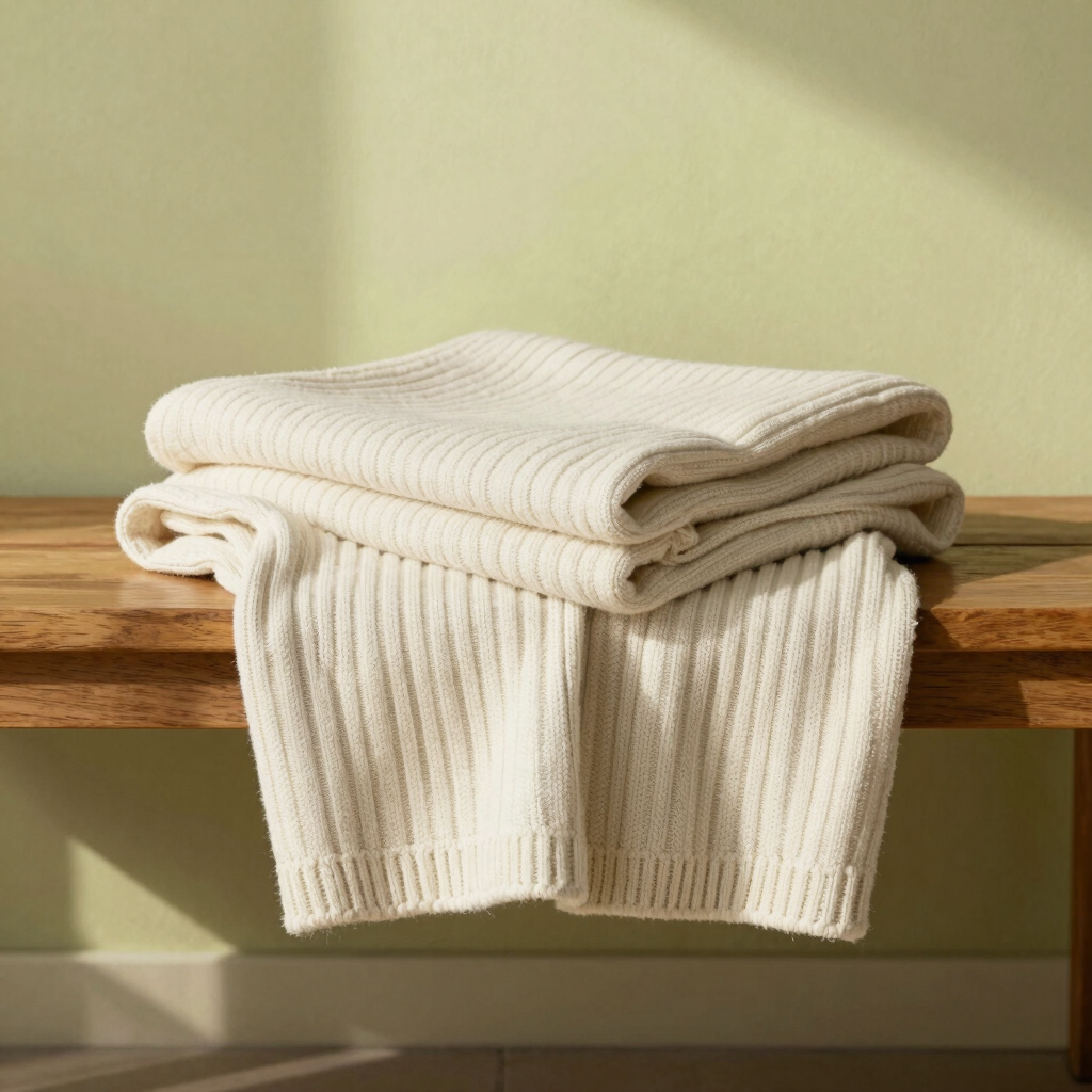 Parchment Ribbed Cotton Throw