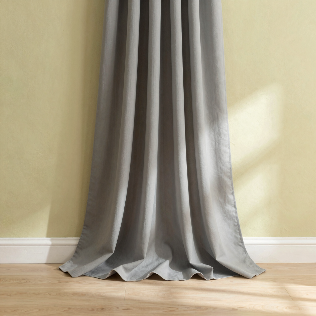 Mist-Grey Layered Voile Curtains
