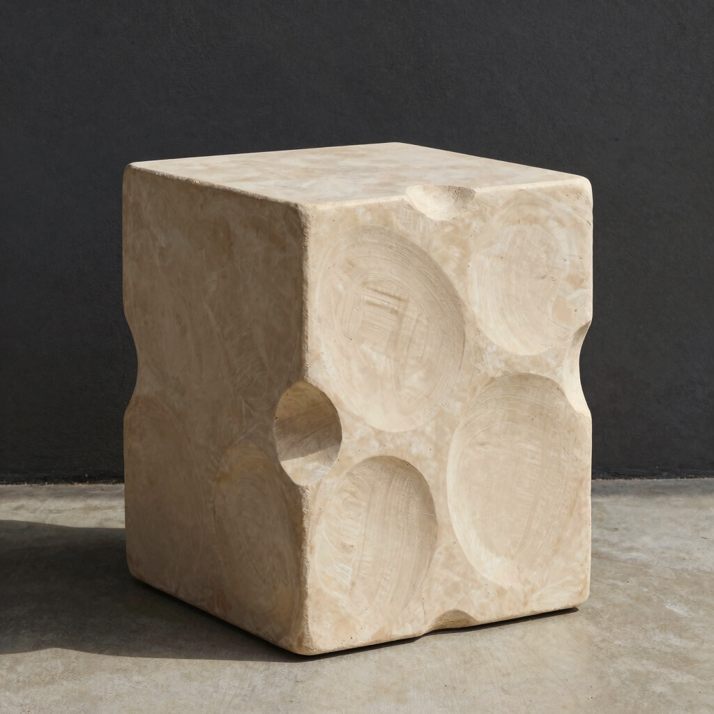 Monolithic Plaster Side Table
