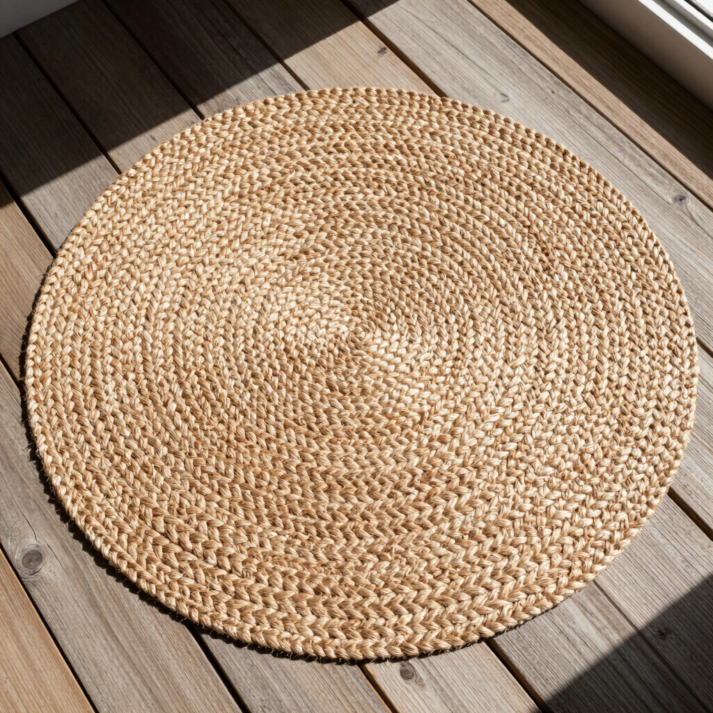 Oatmeal Braided Jute Round Rug
