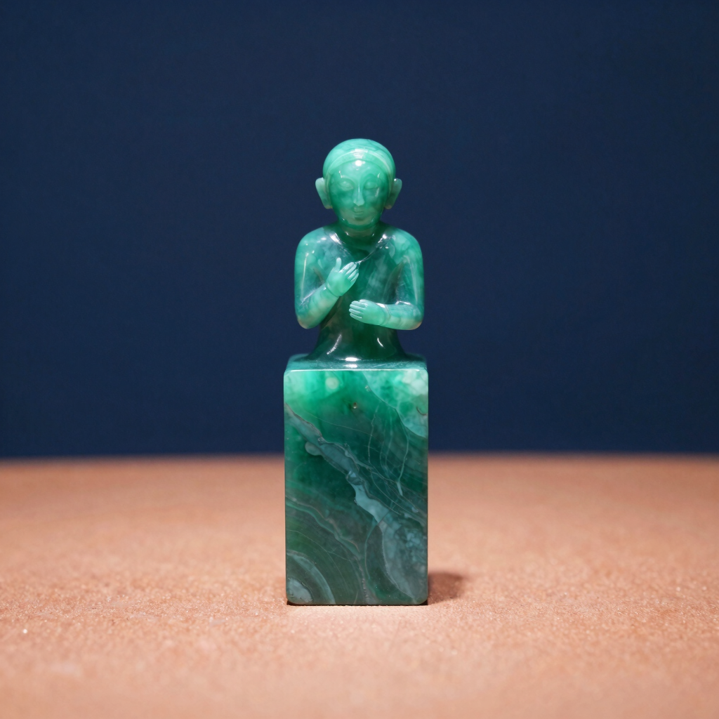 Statuette en Malachite Polie